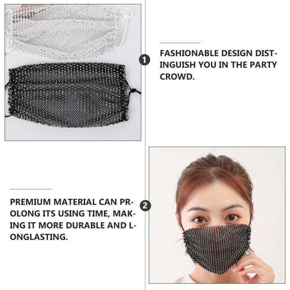 9789 1pc Novelty Fishnet Rhinestone Mask Mask Modeling Face Rhinestones - Picture 5 of 9